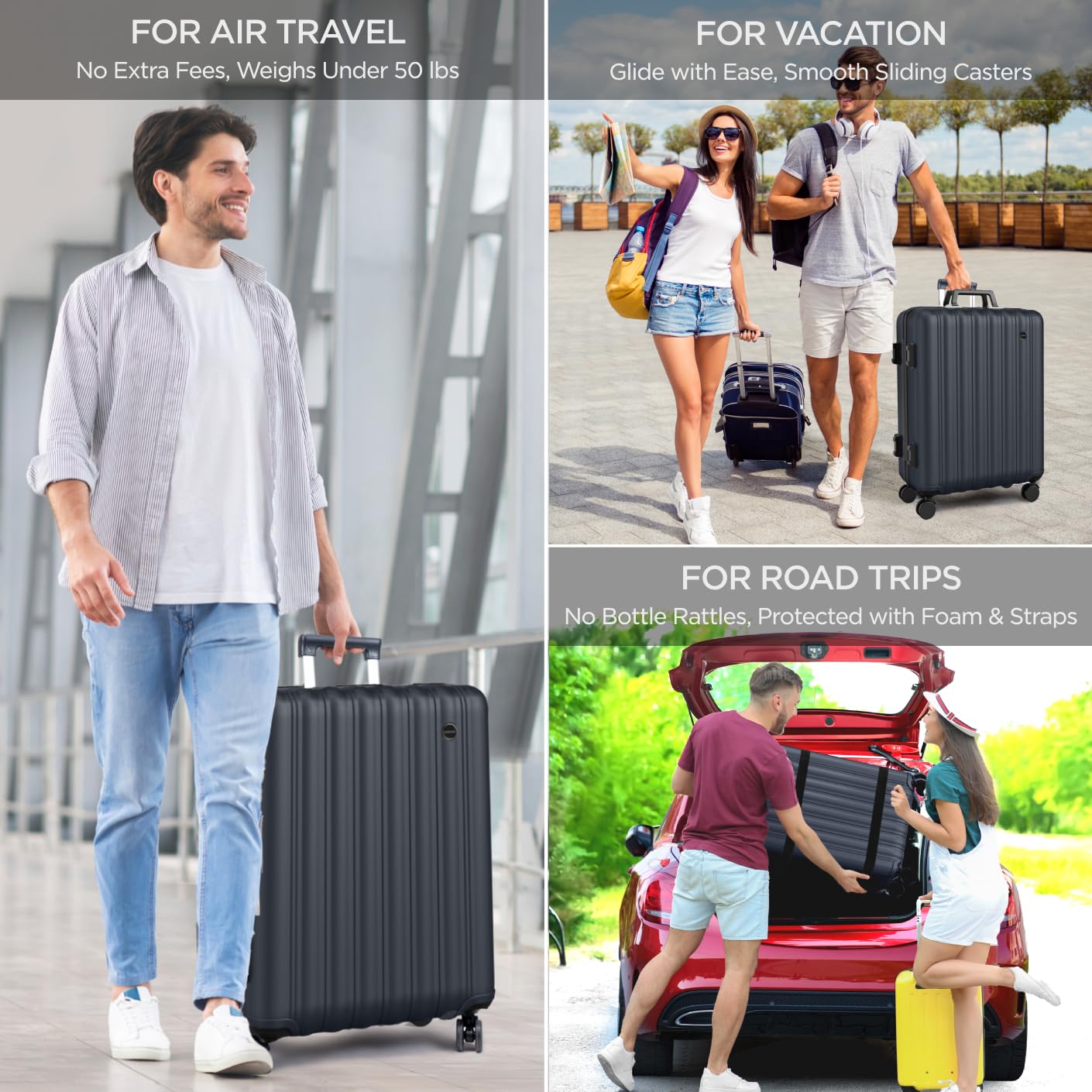 Boldworks wine suitcase zippered compartments organize clothes and accessories