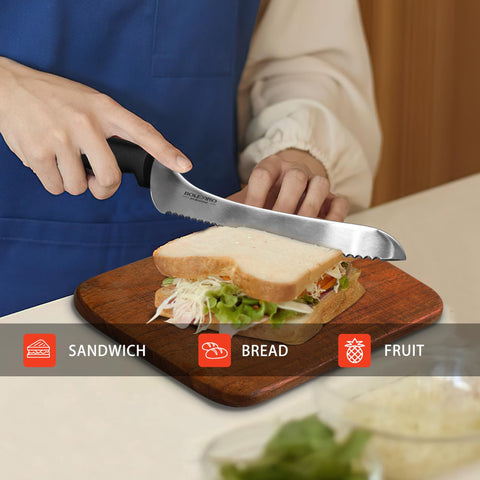 BOLEXINO knife excels at crusty bread, cakes, bagels and more