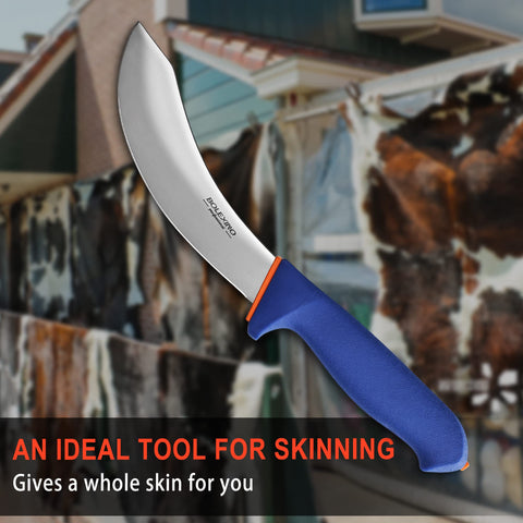 BOLEXINO skinning knife with built-in finger guard for safety