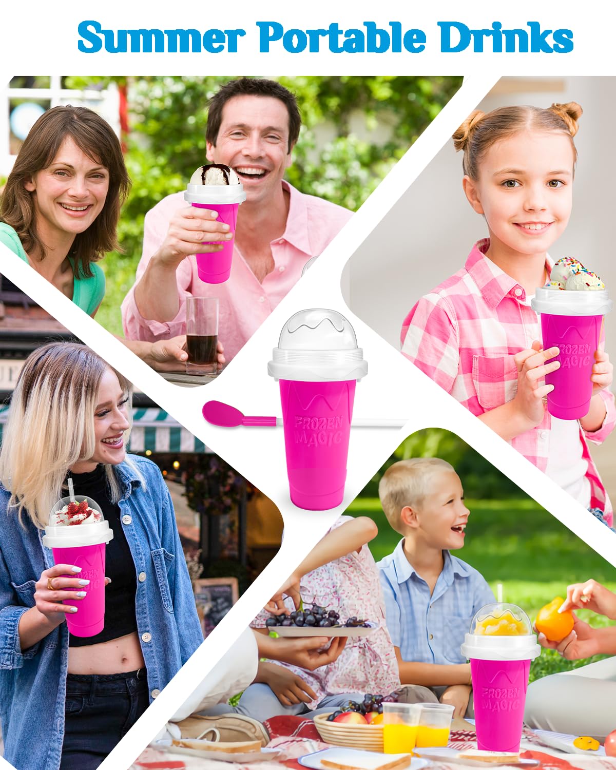 Bollove Slushie Cup double-layer insulation prevents leaks and spills