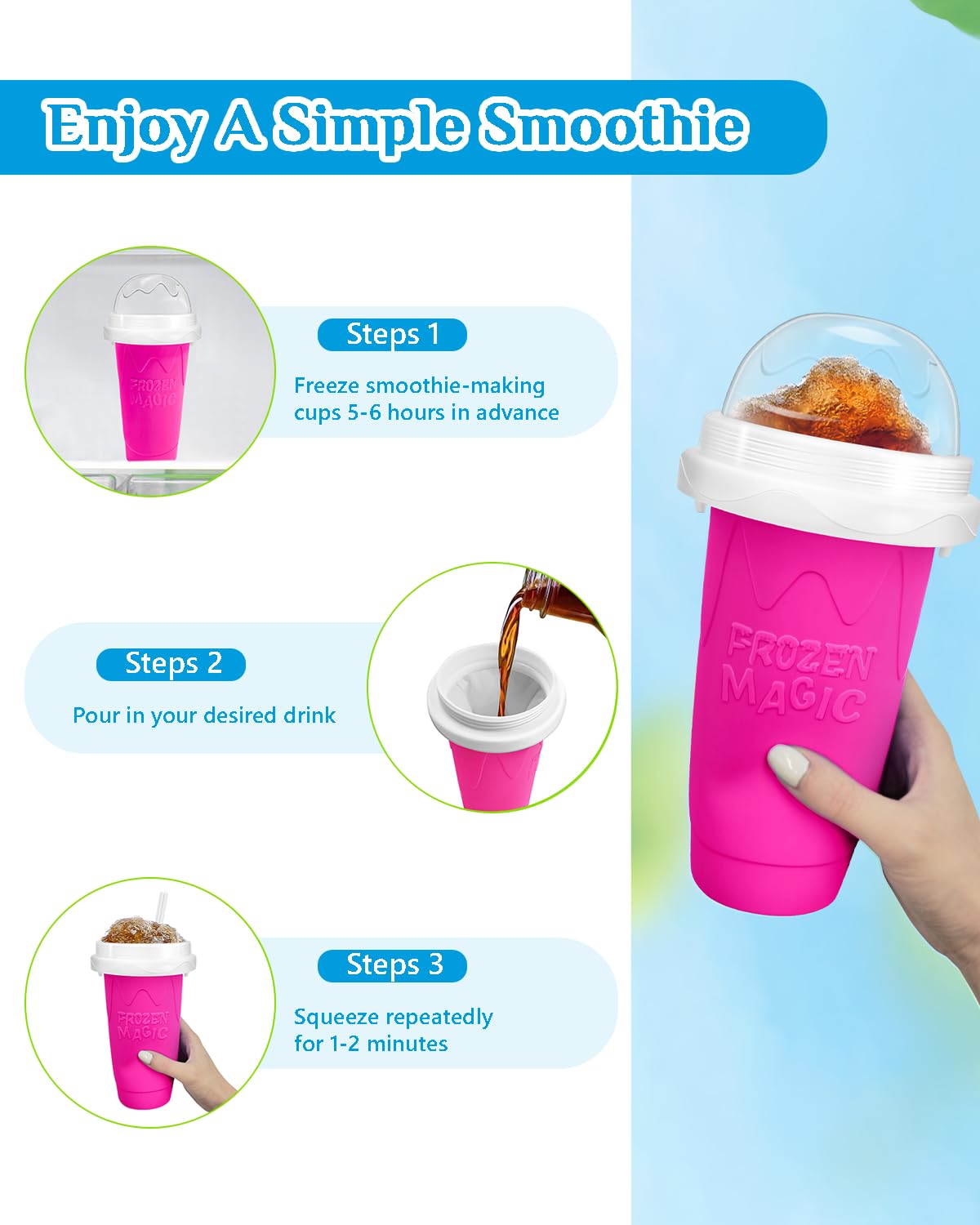 Bollove Slushie Cup EVA lining ensures safety and easy cleaning