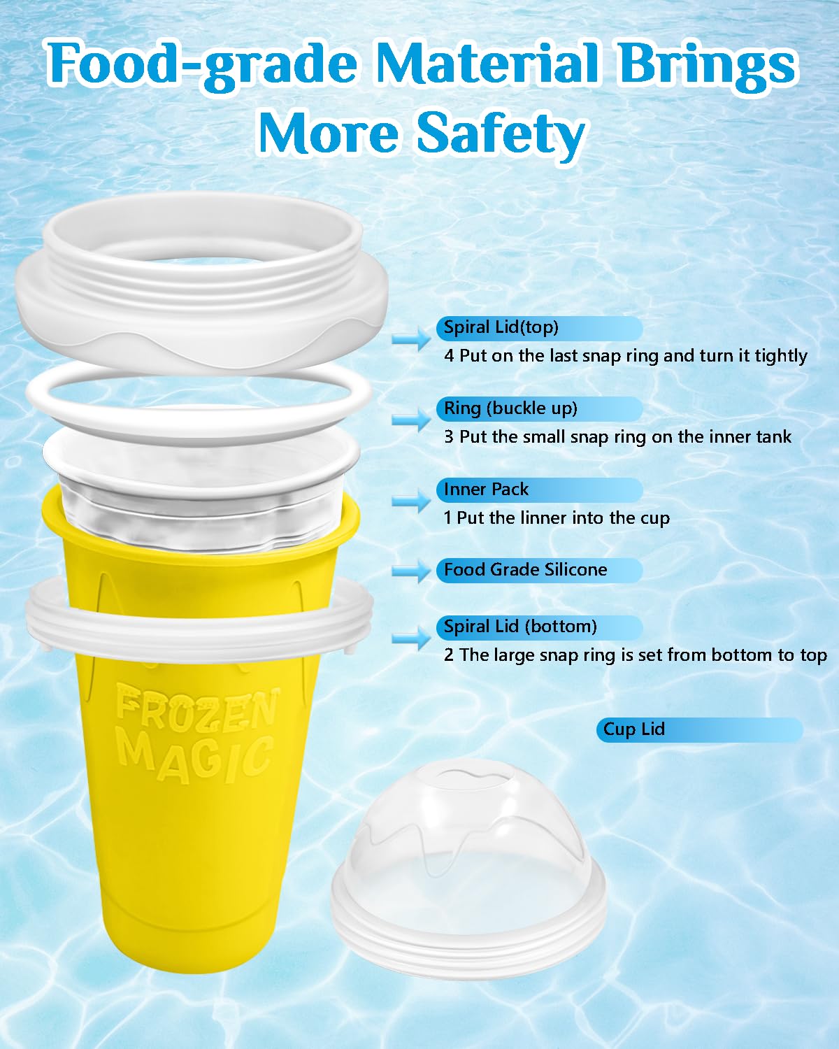 Bollove Slushie Cup portable for travel, office, gym