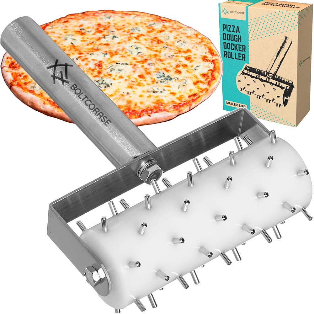 BOLTCORRSE professional pizza docker with spikes for even crust and fewer bubbles