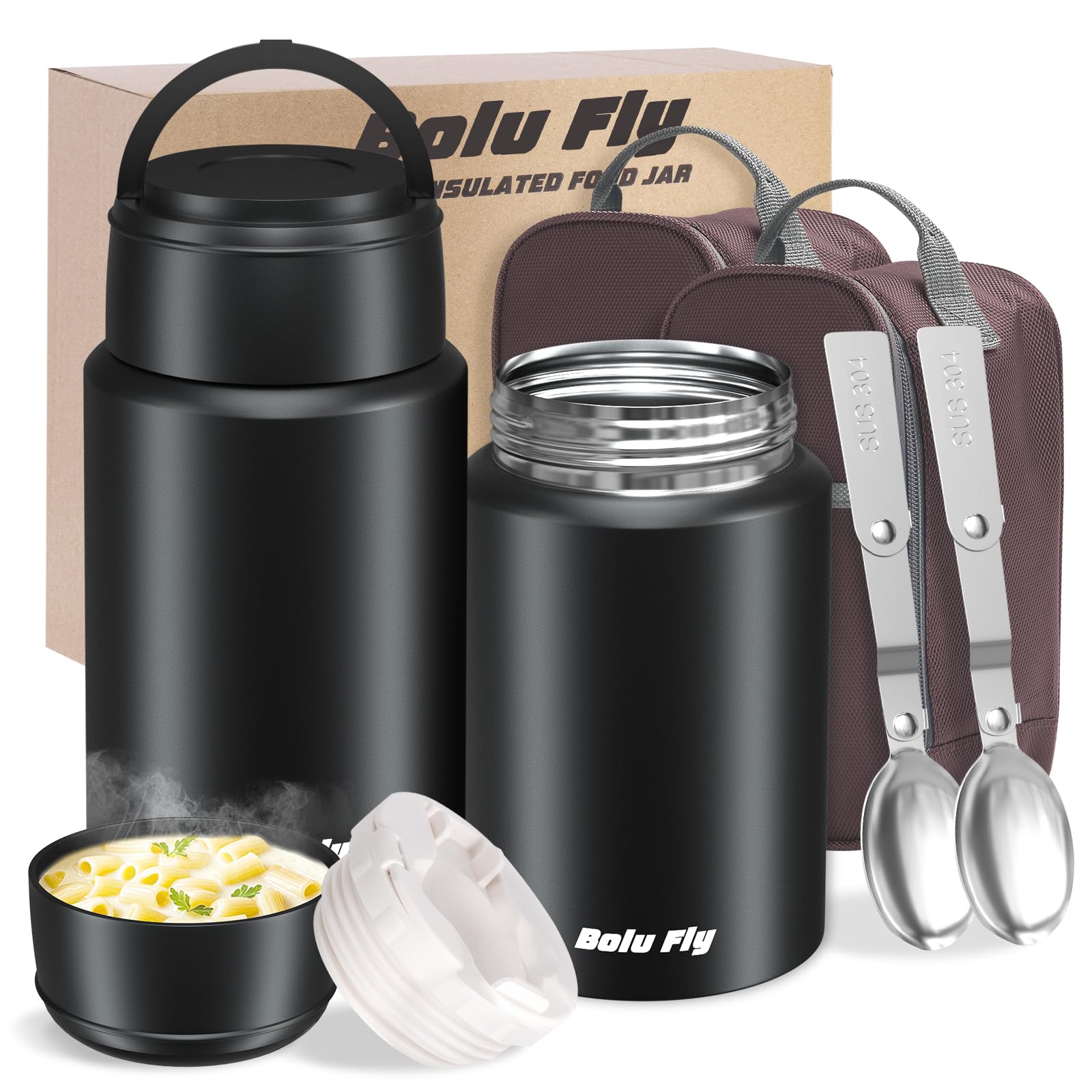 Bolu Fly 27oz soup thermo showing a large insulated jar for hot meals on the go