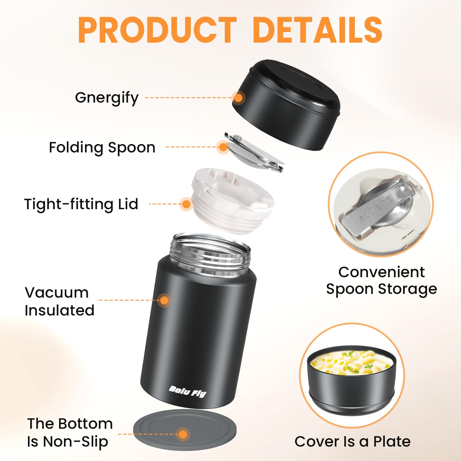 Bolu Fly carry bags and spoon set for meals on the move