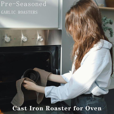 BOLVOUD Dutch oven roasting garlic and herbs for rich, uniform flavor.