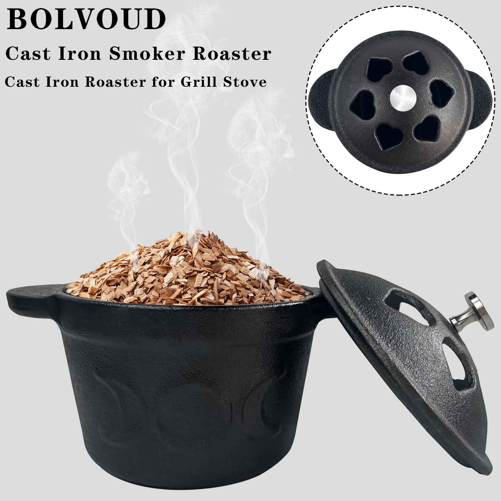 BOLVOUD elegant kitchen decor featuring a cast iron cauldron on display.