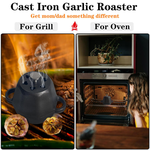 BOLVOUD Garlic Roaster interior view accommodates garlic clusters for even roasting