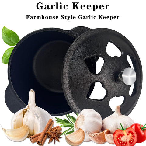 BOLVOUD garlic roasting dish on grill with heat-locking lid preserving flavors.