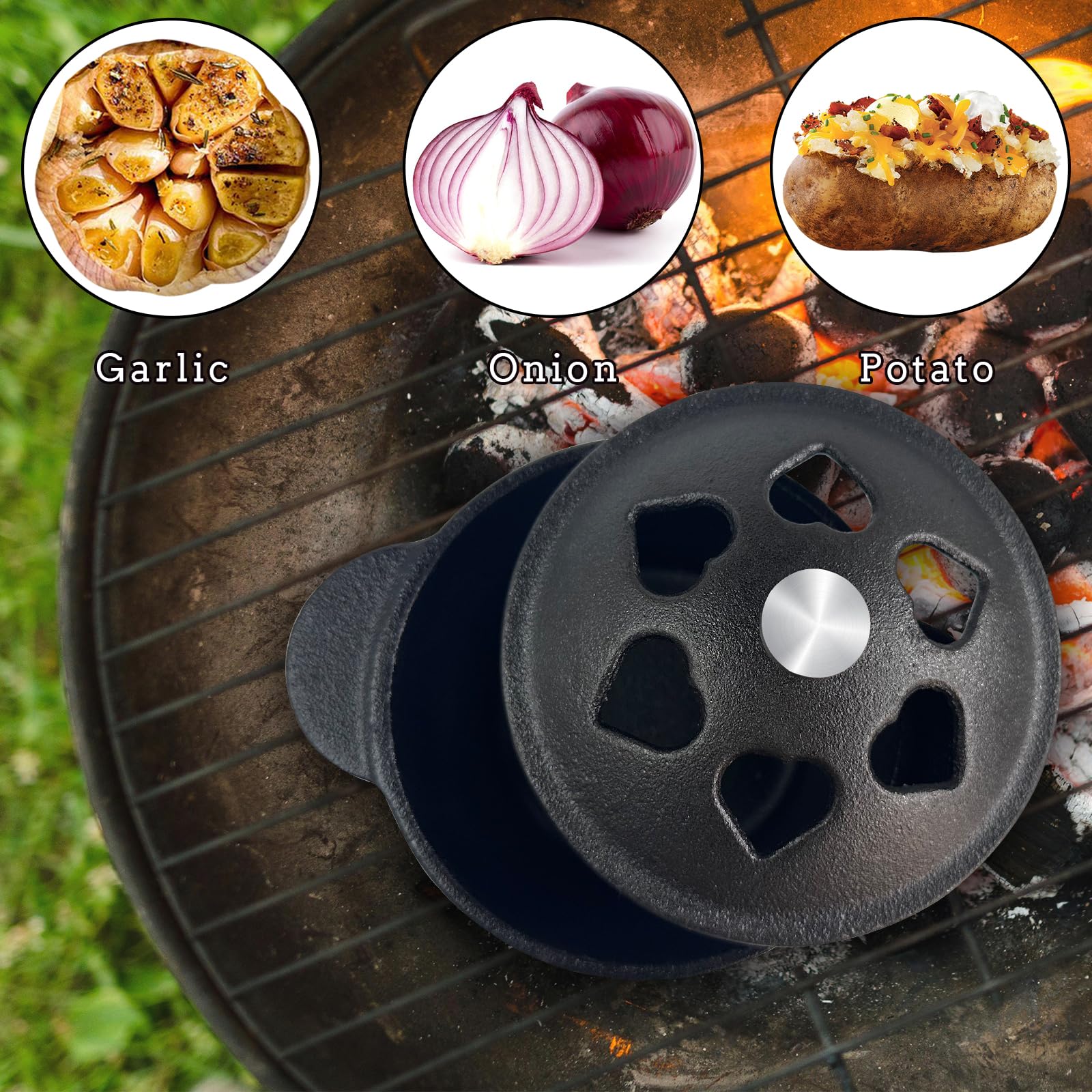 BOLVOUD versatile garlic roaster suitable for incense burning or festive decor.