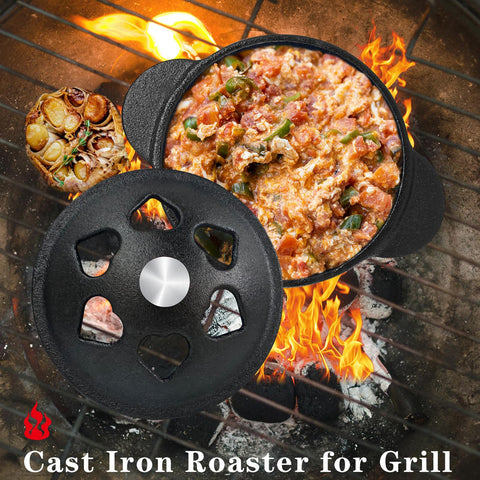 BOLVOUD triple moon design garlic cooker highlights stylish design and durable cast iron.