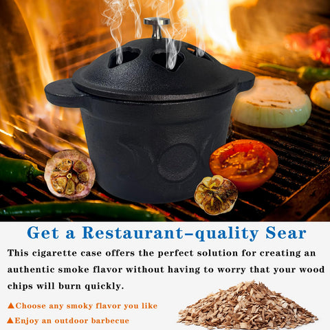 BOLVOUD wood chip smoker box demonstrates versatile grilling and smoky aroma options.