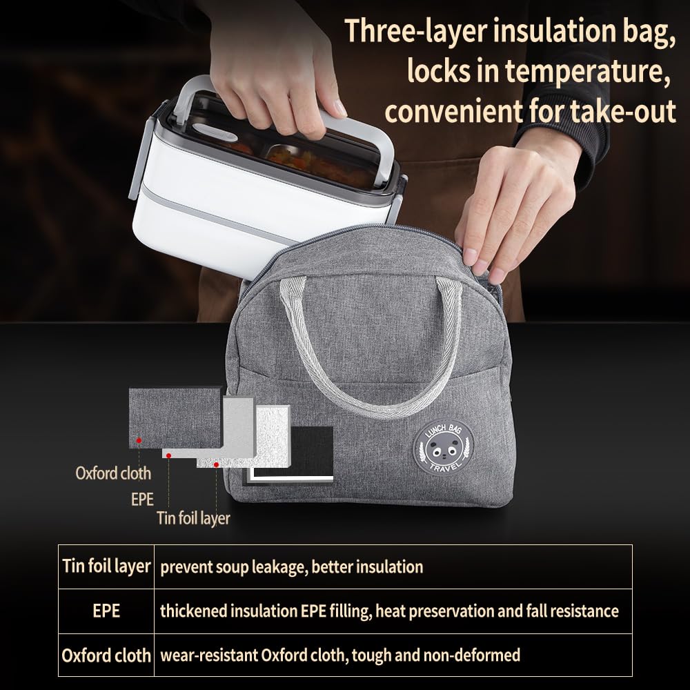 Bomansi Boms insulation bag keeps lunch fresh for work, picnics, or travel.