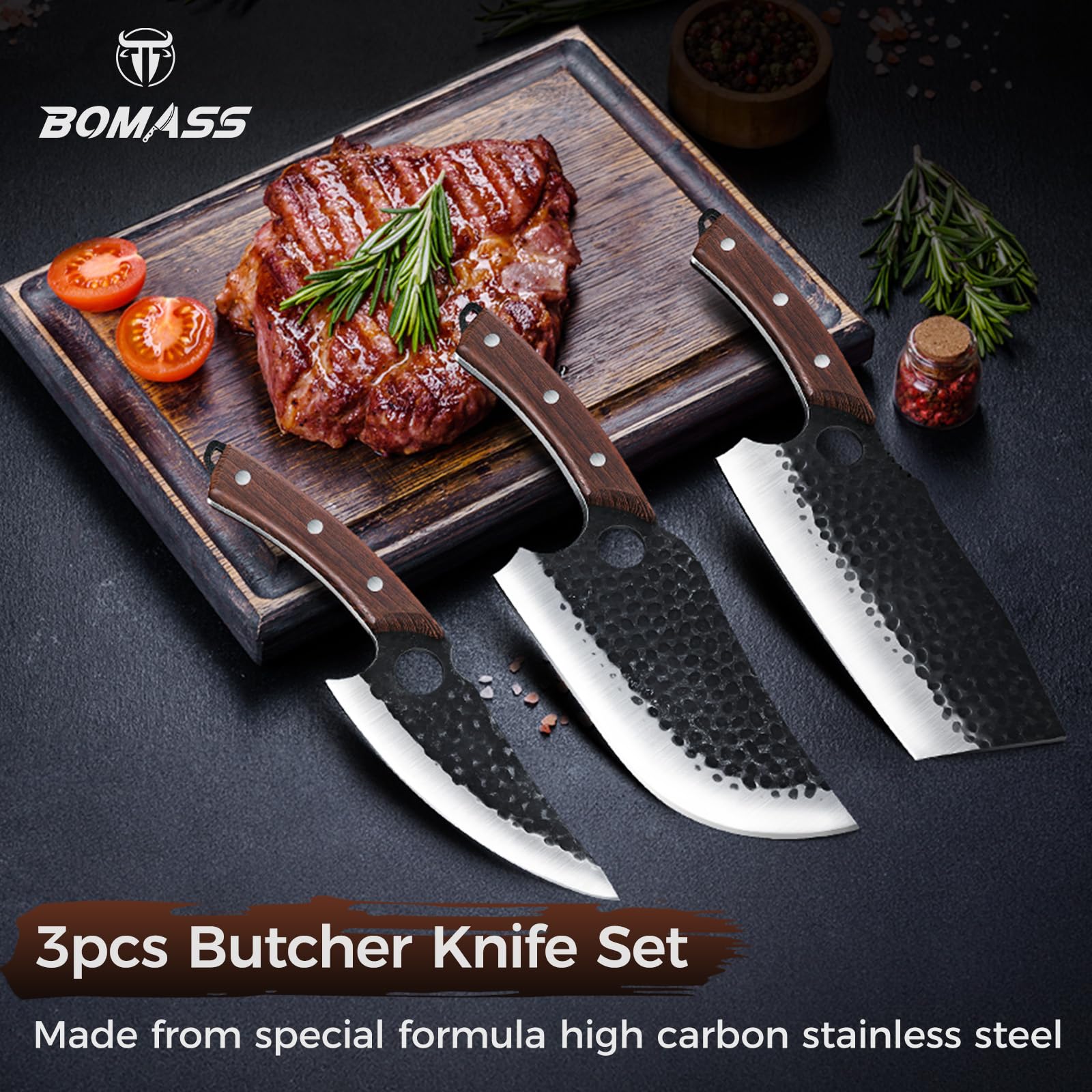 BOMASS knives feature non-stick coating to reduce sticking and speed up prep.
