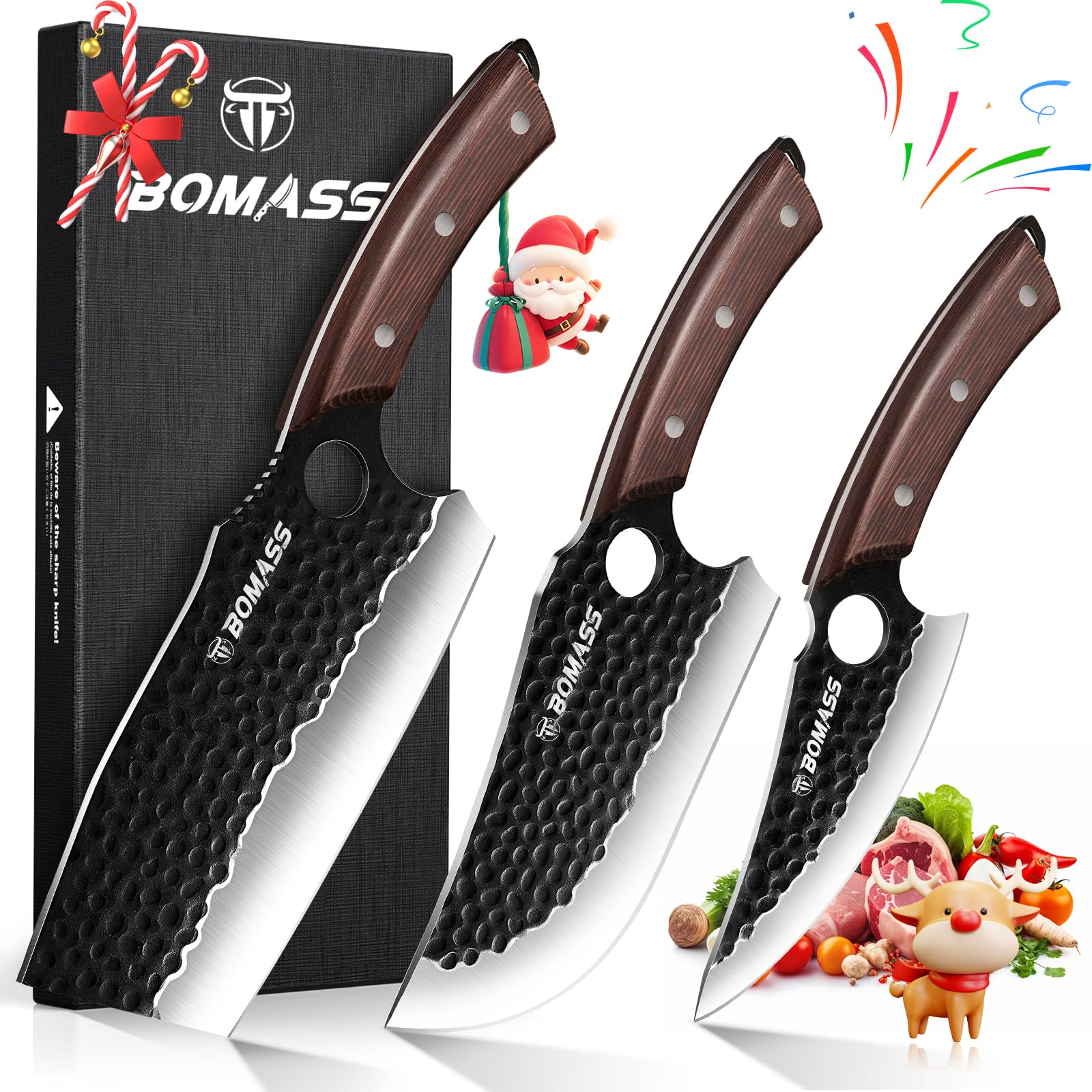 BOMASS Viking knife 6.1-inch blade for precise chopping and clean cuts.