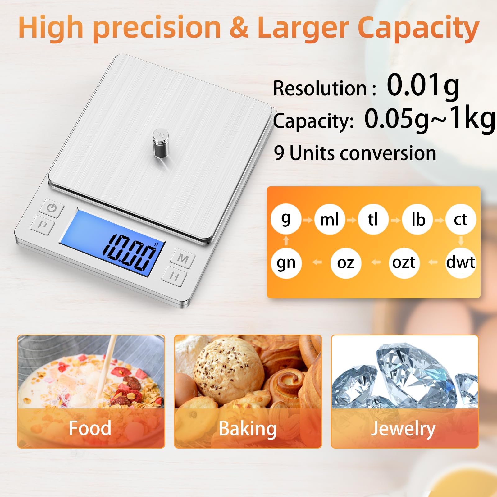 BOMATA scale LCD backlight improves readability in dim environments