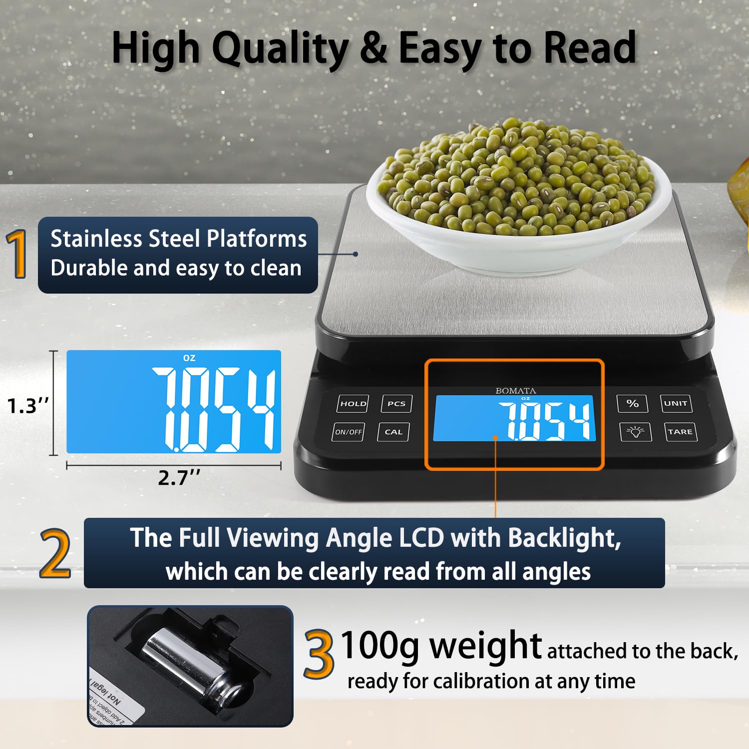 BOMATA stainless steel pan is durable and easy to clean.