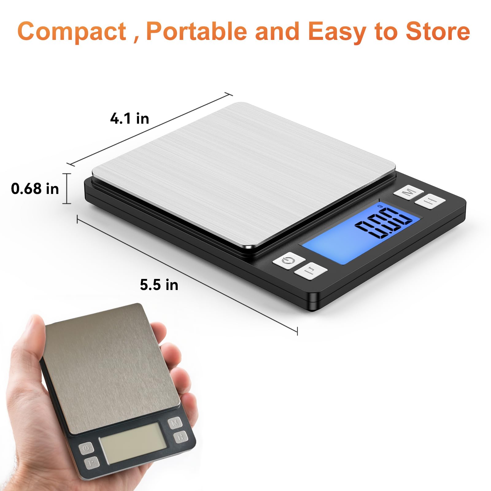 BOMATA scale tare-function enables quick zeroing for containers and ingredients.