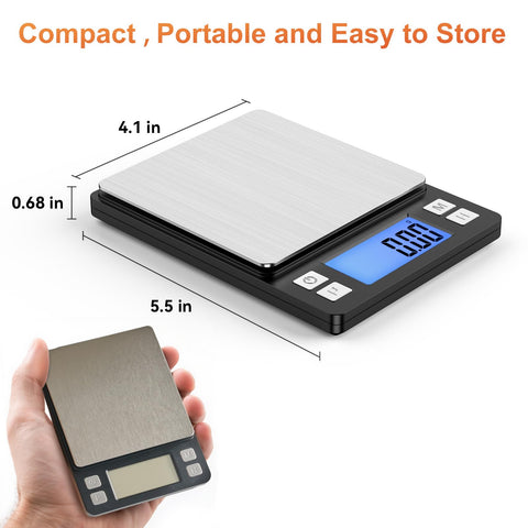 BOMATA scale tare-function enables quick zeroing for containers and ingredients.