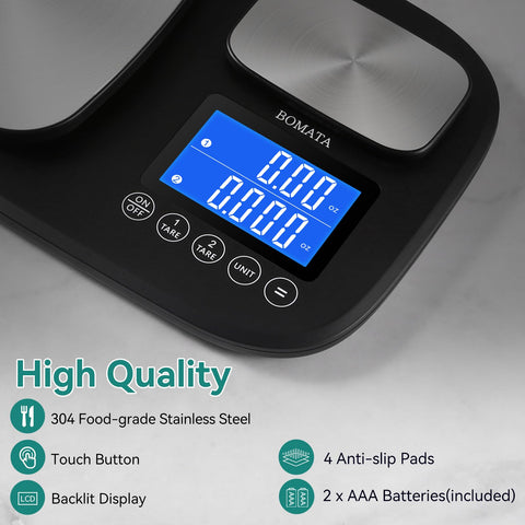 BOMATA two-line display and accumulation for clear readings during prep