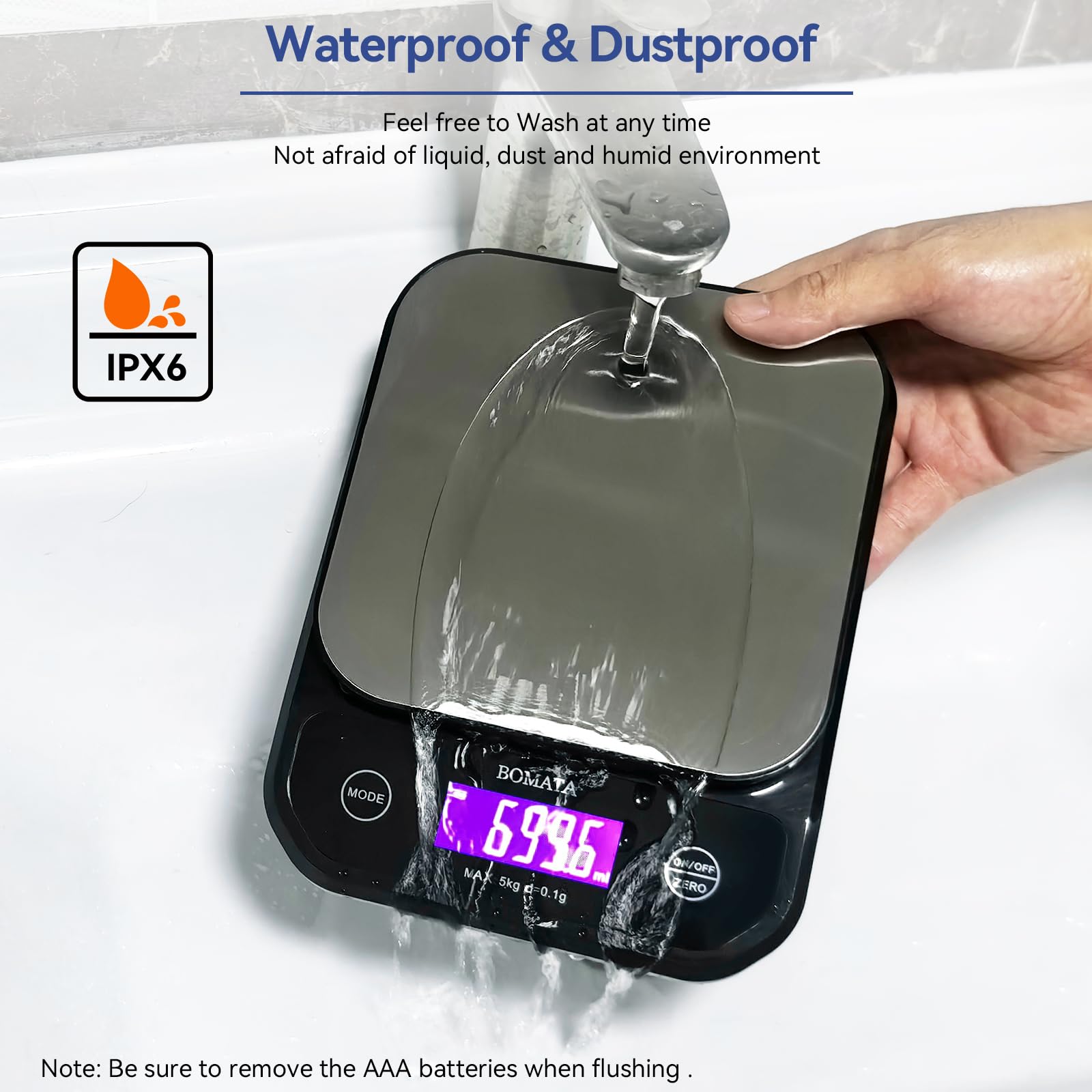 BOMATA stainless steel platform ensures easy cleaning after messy prep