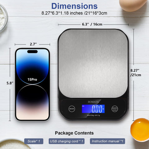 BOMATA tare function helps weigh ingredients with zeroing previous contents