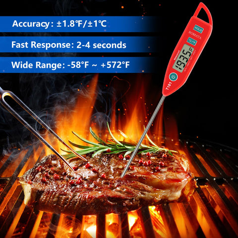 BOMATA instant-read thermometer delivers quick results in seconds for grilling