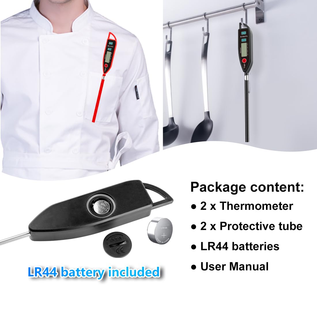 BOMATA pocket sheath protects the probe and fits in your apron
