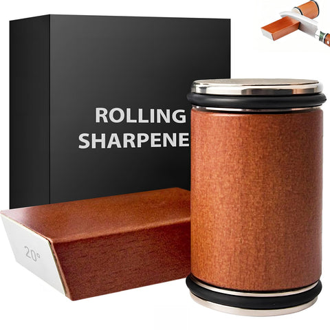 BomCot rolling knife sharpener base with strong magnetic hold for stable sharpening.
