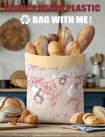 Bomis bread bags buckle handle for easy carrying.