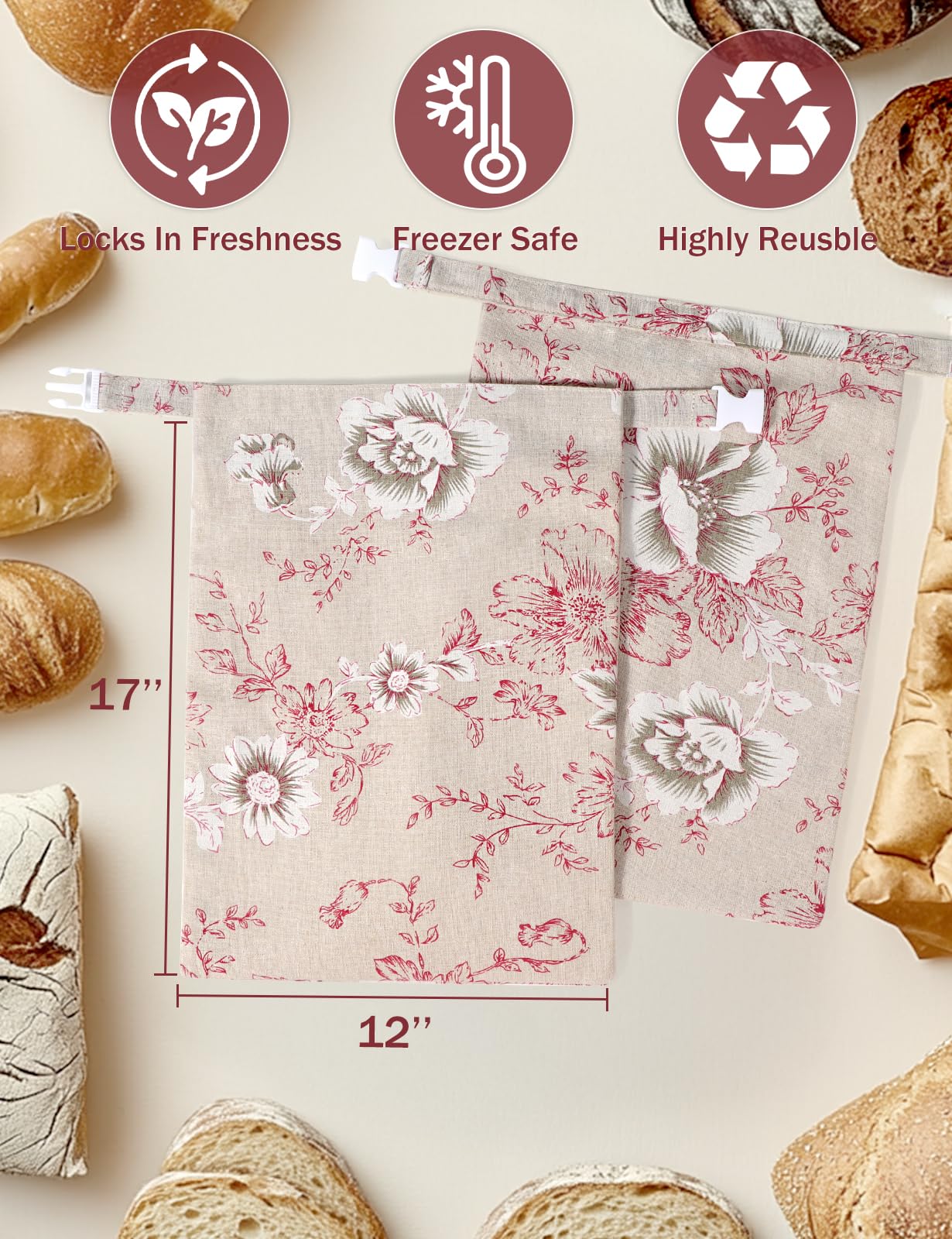 Bomis reusable bread bags use natural linen for durability.