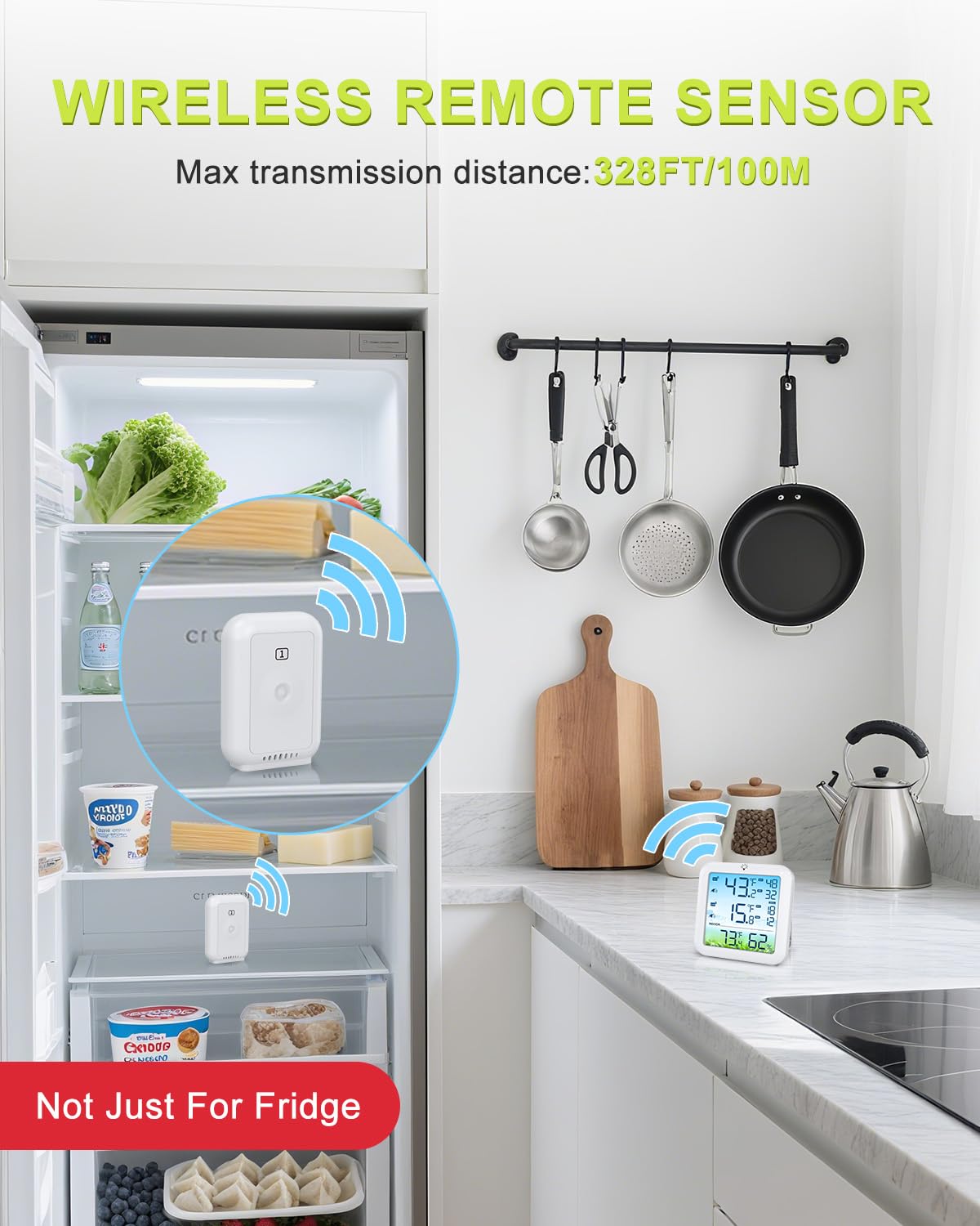 Bomivoi humidity reading complements temperature for full fridge condition insight.