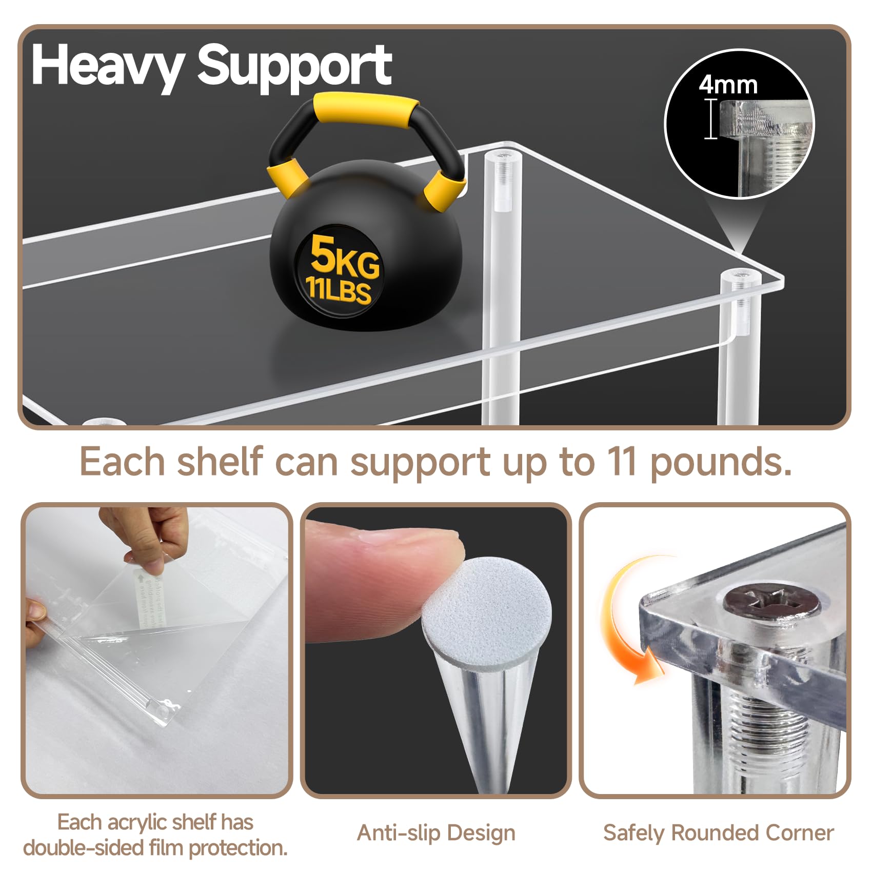 BOMOKS included hardware and legs ensure a stable adjustable fit.