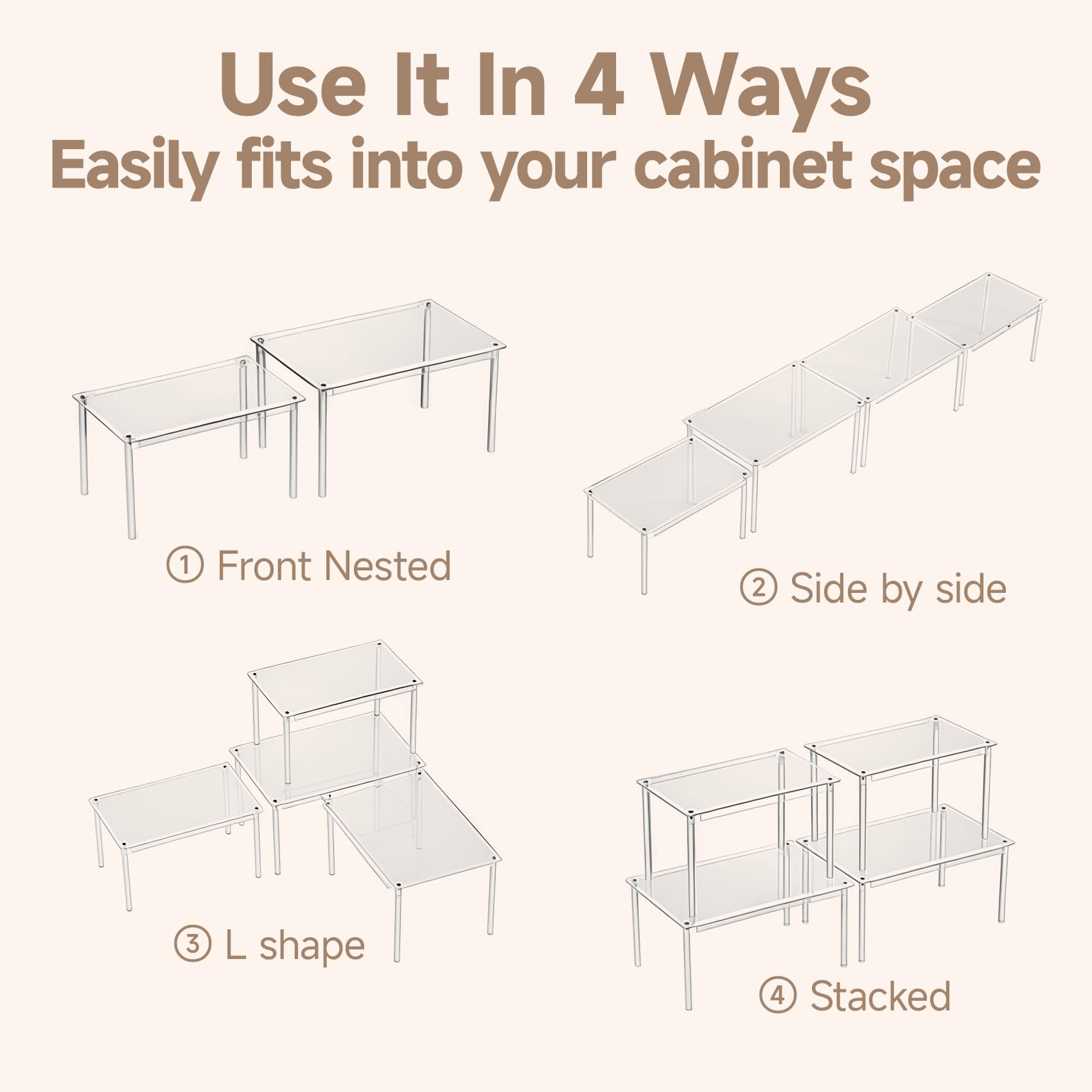 BOMOKS large and small shelf options fit items neatly.
