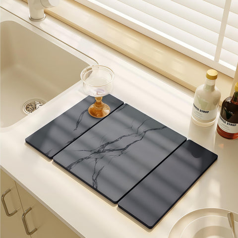 BOMOKS stone drying mat is easy to clean with damp cloth after use.