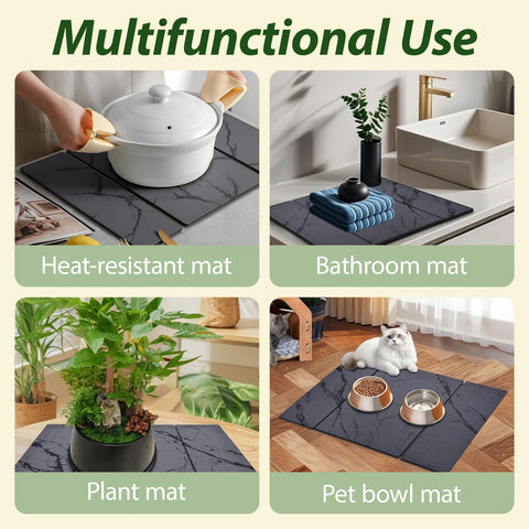 BOMOKS stone drying mat can serve as a pet feeding mat to protect floors.