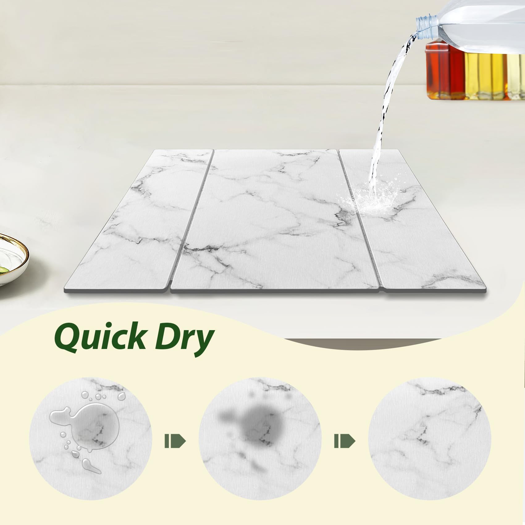 Bomoks versatile drying mat used as a heat-resistant pad and plant saucer example.