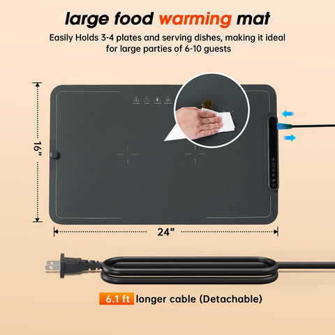 Bomova warming mat timer display highlighting six-hour programmable warmth.
