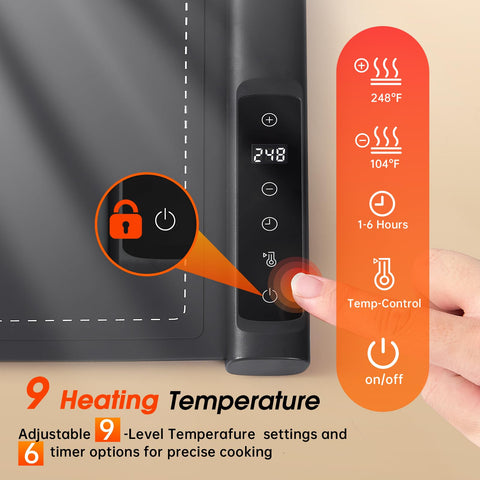 Bomova warming mat with 6-hour timer for hands-free serving
