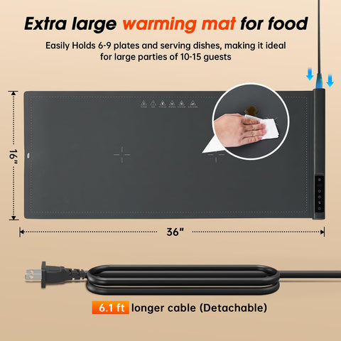 Bomova warming mat showing nine temperature levels for precise warming