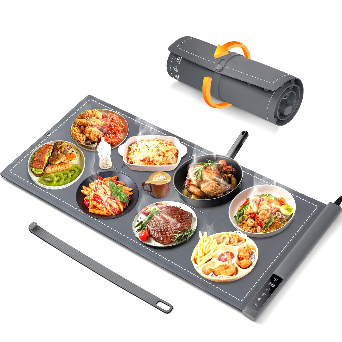Bomova warming mat with even heat ready to keep appetizers warm across the surface