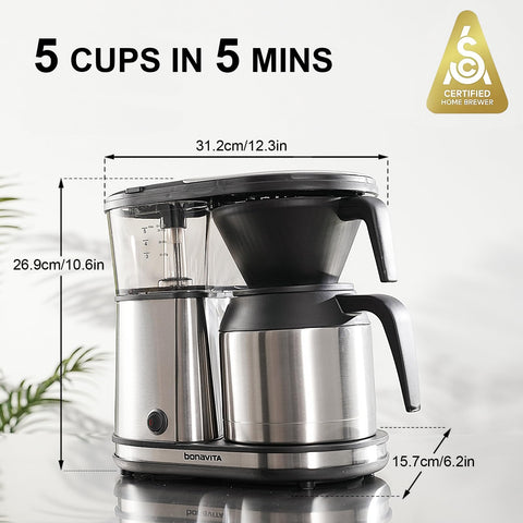 Bonavita BV1500TS one-touch brew controls for fast, simple mornings.