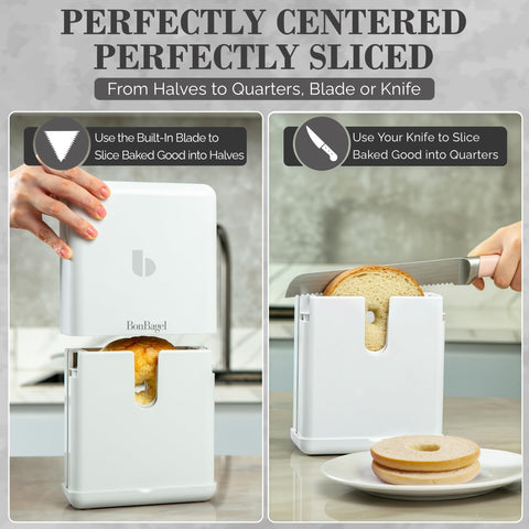 BonBagel cutter shows a precision blade for clean cuts
