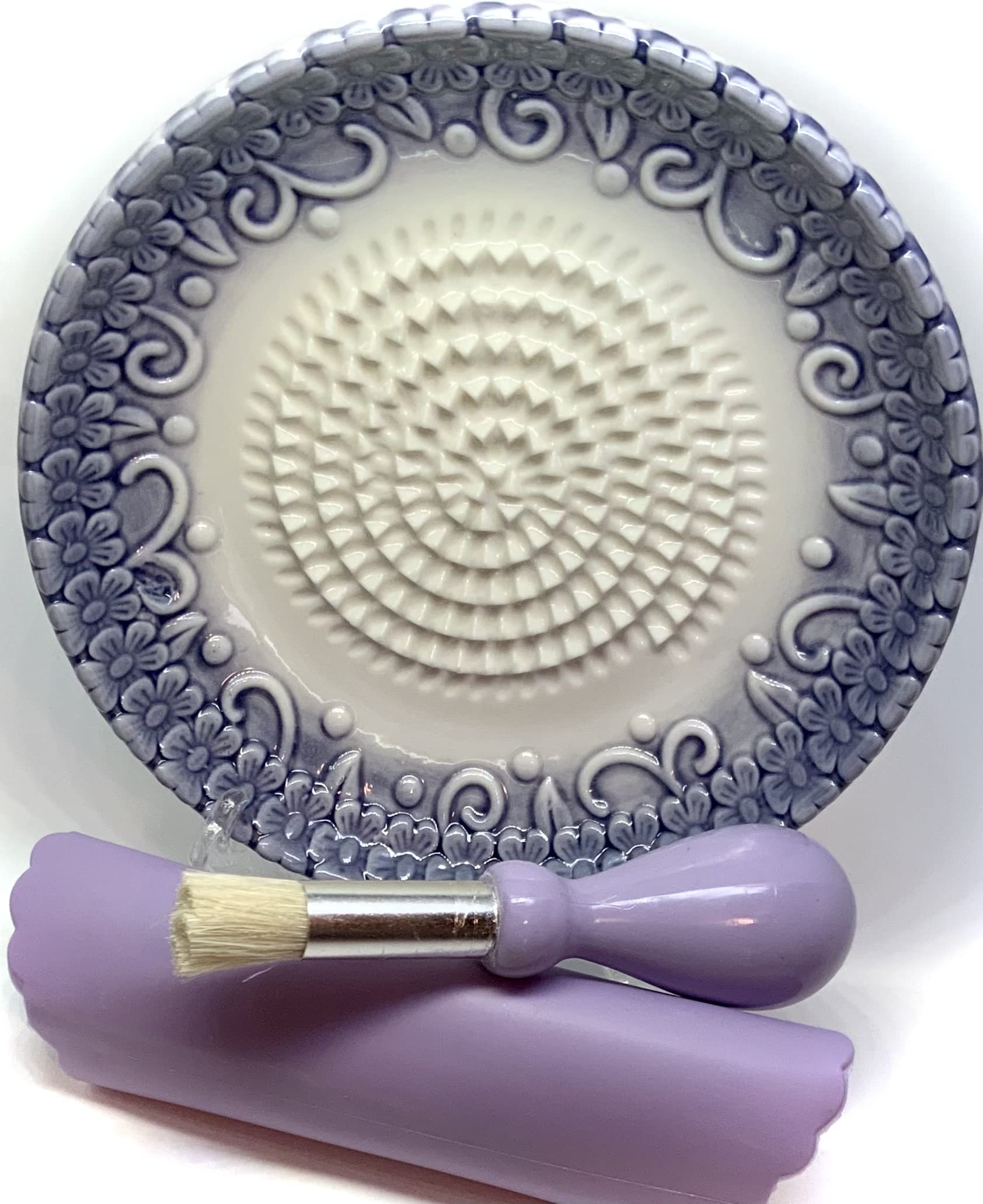 BonCera ceramic grater plate front view with ridges for quick garlic grating