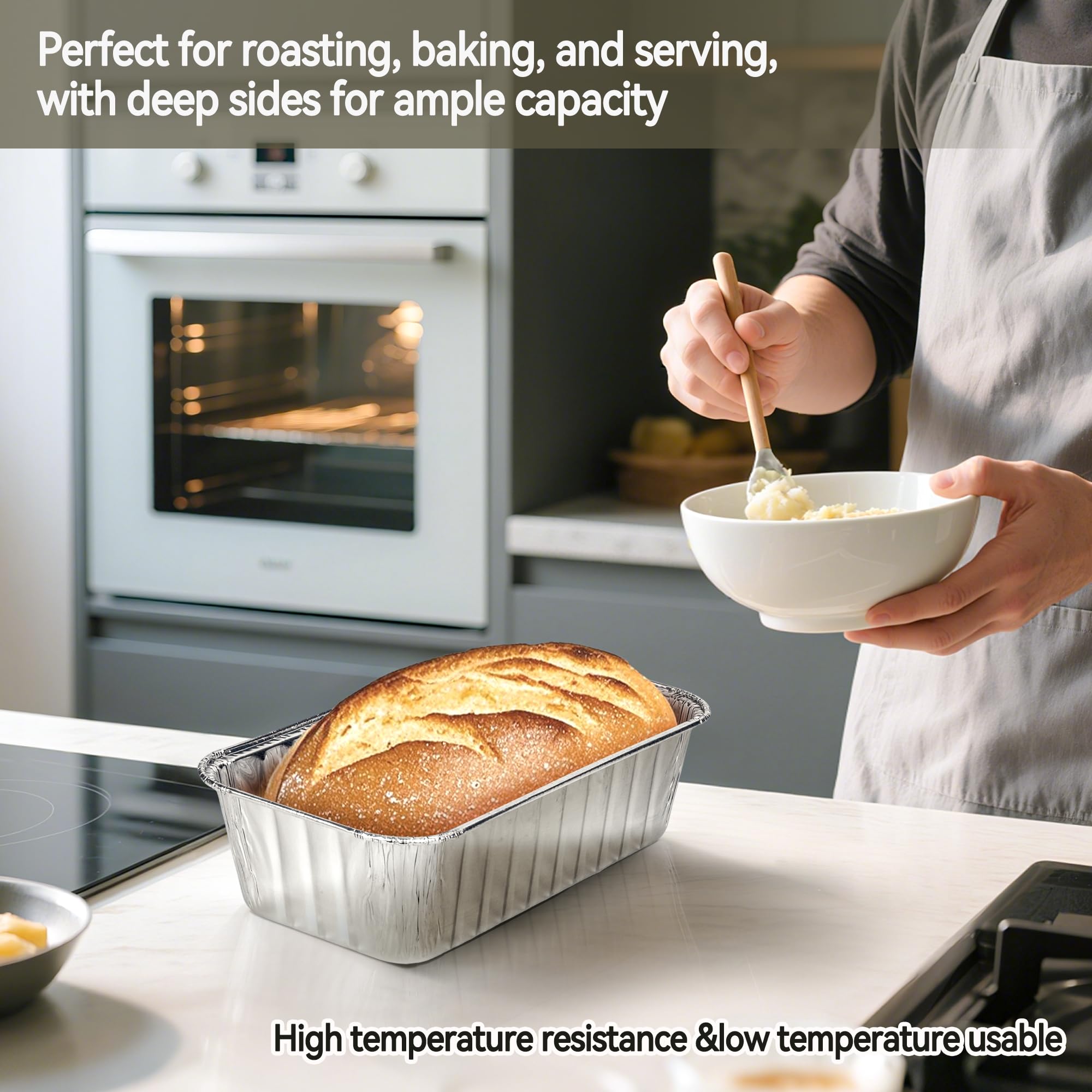 BondOnLum loaf pan with ribbed design enables secure handling.
