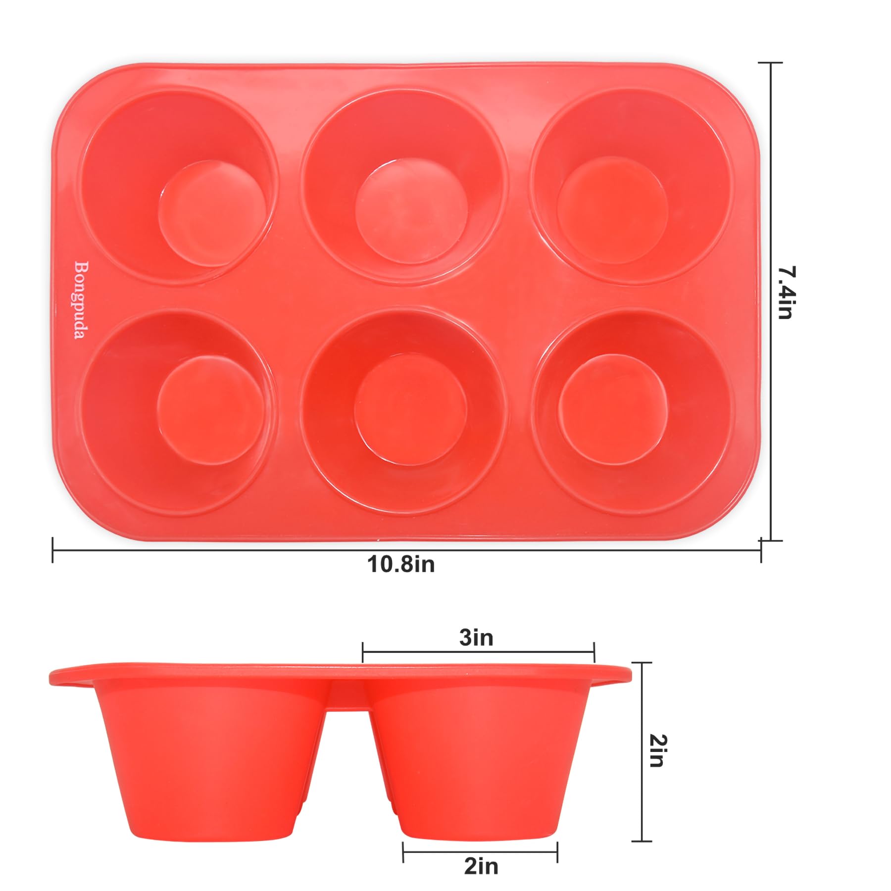 Bongpuda giant muffin pan cup diameter 3 inches highlights generous portions