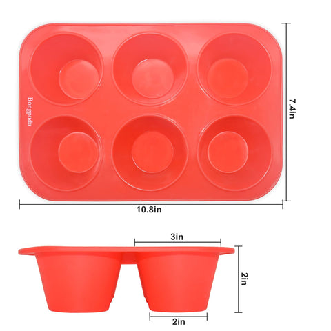 Bongpuda giant muffin pan cup diameter 3 inches highlights generous portions
