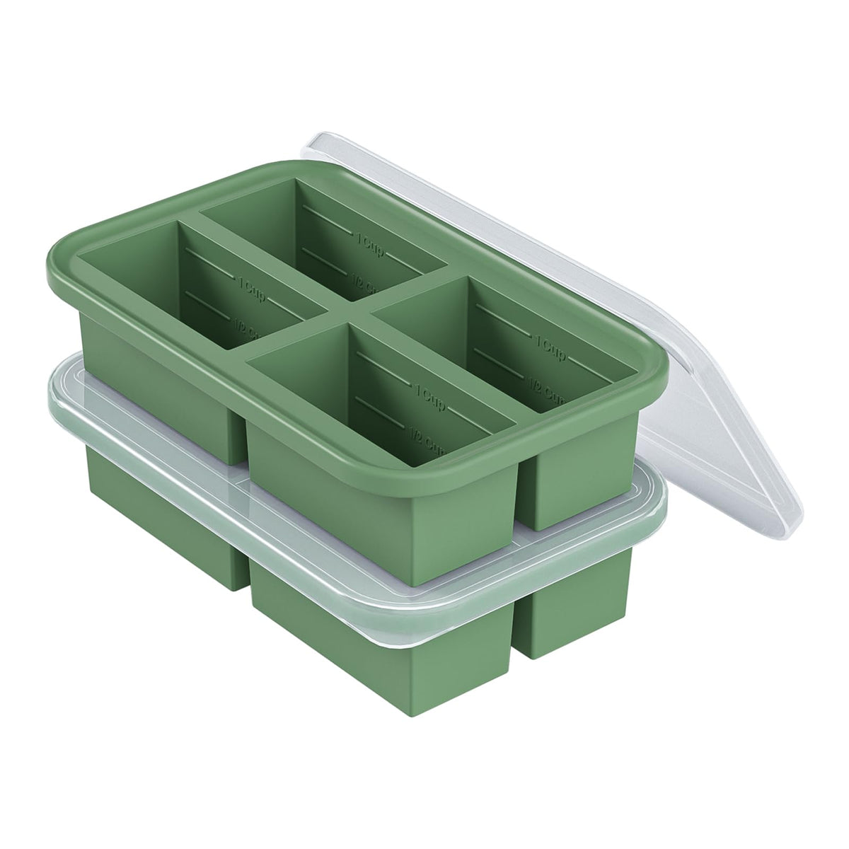Bongpuda silicone freezer tray with lid for easy portioning and storage