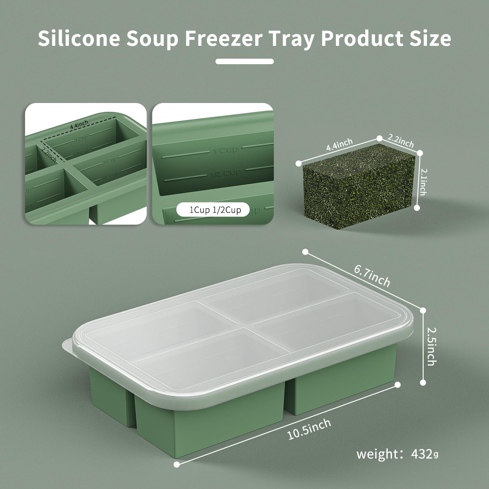 Bongpuda soup freezer container 2-pack ideal for broth and sauces