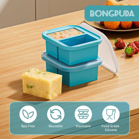 Bongpuda versatile freezer tray for soups, sauces, broths, juices, and cookie dough.